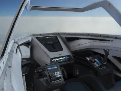 Sci Fi Futuristic Fighter Cockpit Low-poly 3D model