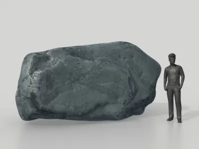Low poly Simple Boulder Rock 230420 Low-poly 3D model