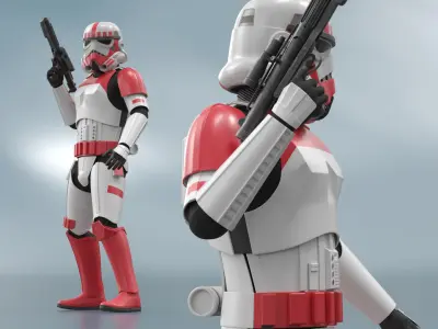  Star Wars Shock Trooper with Raised Blaster Combat Pose 