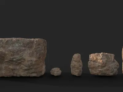 Sandstone Rock Low-poly 3D model