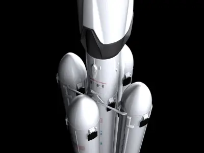 Falcon Super Heavy  Fully Reusable rocket 3D model