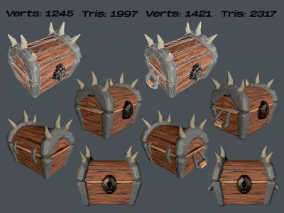 Stylized Crate Low-poly 3D model