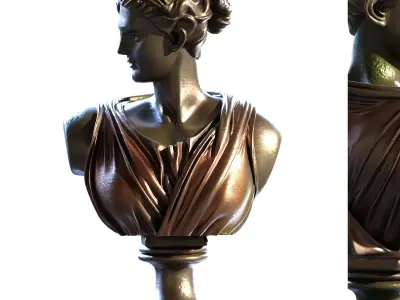Roman Girl Bust set 768 Low-poly 3D model