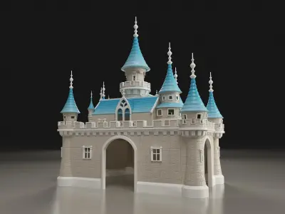 Castle with turrets  3D print model