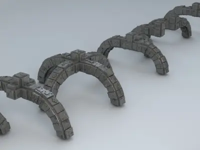 Sci-Fi Shapes - The Blocks Low-poly 3D model