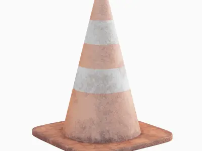Traffic Cone 02 Low-poly 3D model