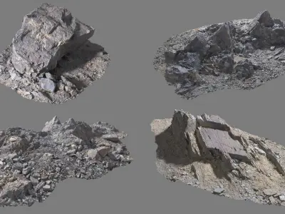 Assembly Ground Rock Collection 3D model