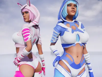 Galactic Fox Low-poly 3D model