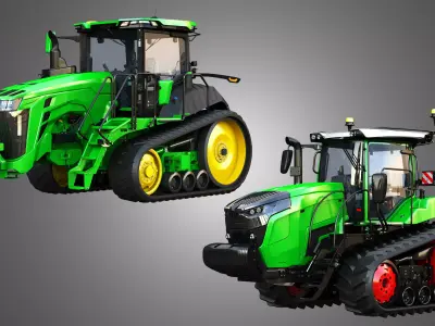 8RT Series Tractor - MT900 Tractor  - Tracted Tractors  2 in 1 3D Model Pack