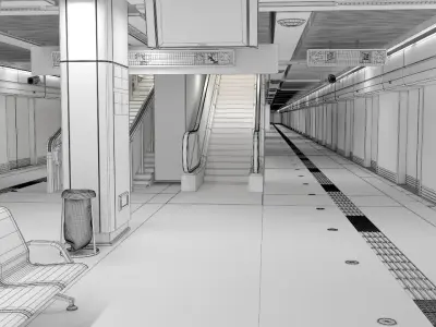 Subway Station in Shanghai  3D model