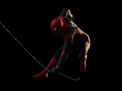 Spider-man Far from home 3D Model Rigged and 3D print Low-poly 3D model