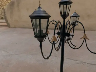 Street retro lights  Low-poly 3D model