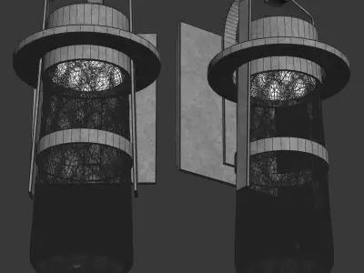 Balthus outdoor dual wall light  3D model