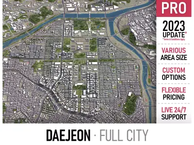 Daejeon Low-poly 3D model