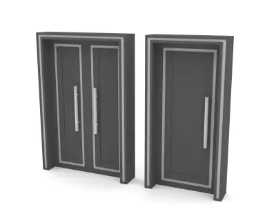 modern gold and black door  Low-poly 3D model