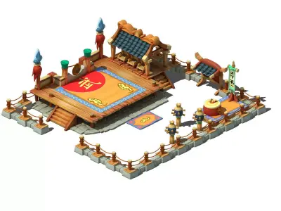 wooden Platform 3D model
