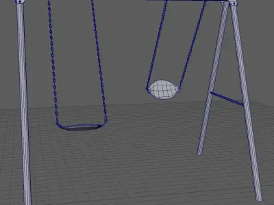 Swing 3D Model set Low-poly 3D model