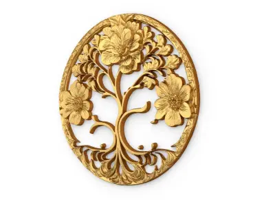 tree of life carved decor 3D print model