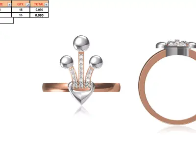 Ladies-Elegant Stone Rings For Womens 52 3D print model