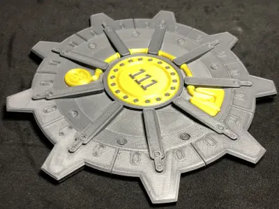 Fallout 111 Vault Door Wall Plaque 3D print model