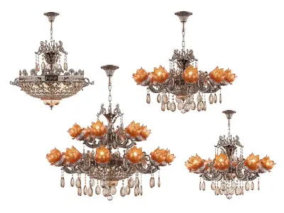 89320 Osgona Collection of Murano Glass Lamps 3D Model Pack