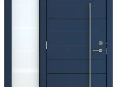 Door-099 modern door with glass panels 3D model