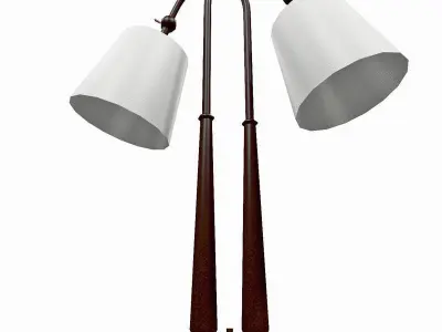 Wooden desktop lamp 3D model