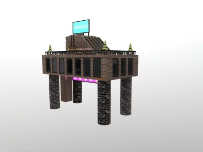 Cyberpunk City - Building 12 Low-poly 3D model