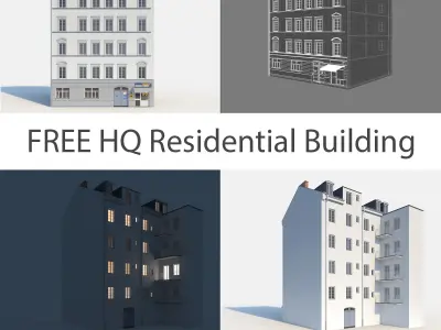 FREE Residential City Building - Row - 08 - Kiosk Free 3D model