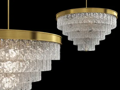 Led7 Future Restoration Hardware - Glace 5-tier Round Chandelier 3D model