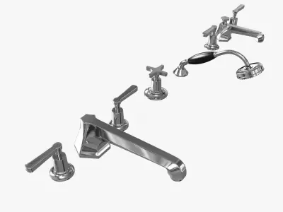 Lefroy Brooks Mackintosh lever 5-hole bath tap set 3D model