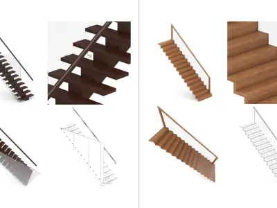 Modern Stairs Set 3D model