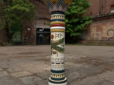 Large Egyptian Column Low-poly 3D model