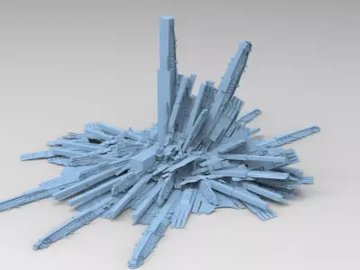 Sci fi Scorpion Claw tri pillars  3D model