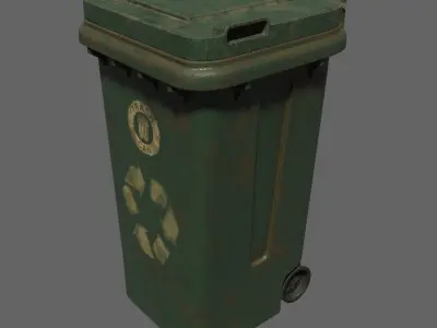 Old Plastic Trash Can 3D Model 3D model