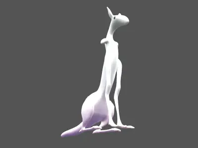 Sleek Monster v1 004 Low-poly 3D model