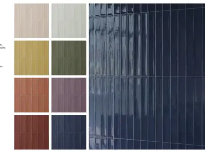 Elongated Subway Tile in Vertical Offset Layout Texture