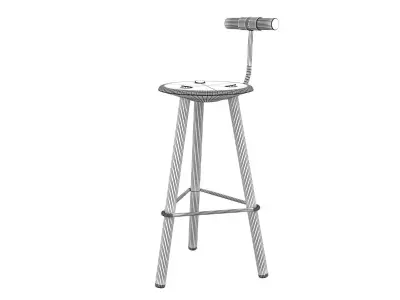 Tripod pair of bar stools 3D model