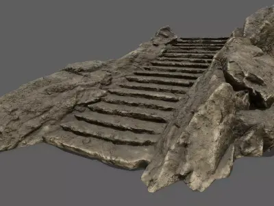 Stairs rock staircase Low-poly 3D model purchase
