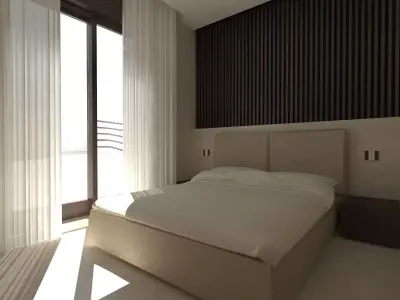 LETTO E COMODINI 3D model