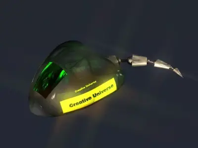 Creative Universe Tailed Spaceship Low-poly 3D model