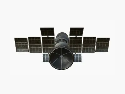 Satellite A06 Steel Black - SciFi Space Design Low-poly 3D model