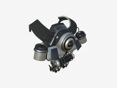 SciFi Backpack B08 Steel Bright - Fashion Character Design Low-poly 3D model