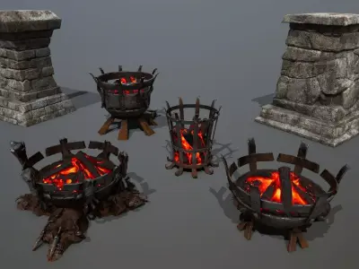 Brazier Light Low-poly 3D model