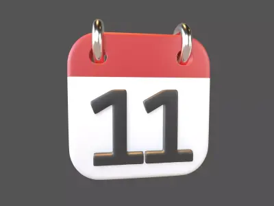 Calendar Icon 11 v1 001 Low-poly 3D model