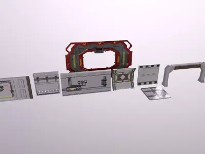 sci-fi Architecture PBR Panels kitbash Low-poly 3D model