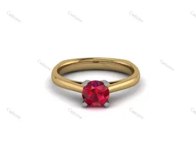 Solitaire Gemstone Ring-3D CAD Model 3D print model