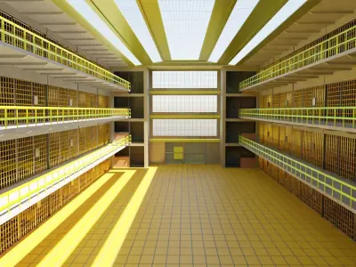 Prison Interior Low-poly 3D model