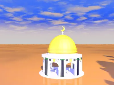 3d model Mosque table with two lamps 3D model