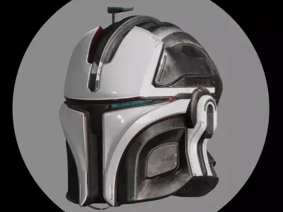 Mandalorian Helmet Model and Texture Low-poly 3D model